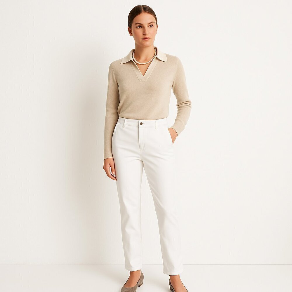 AG Adriano Goldschmied Tristan Tailored Trouser White Womens Slim Fit 29R